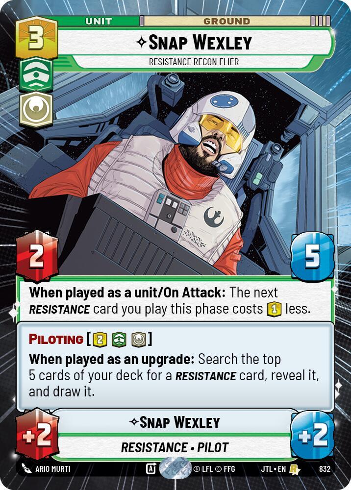 Snap Wexley - Resistance Recon Flier (Hyperspace Foil) - Jump to Lightspeed (JTL)